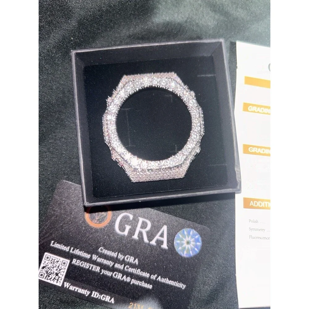 Iced Out Moissanite Bezel For G Shock Ga2100|VVS1 WITH GRA CERTIFICATE